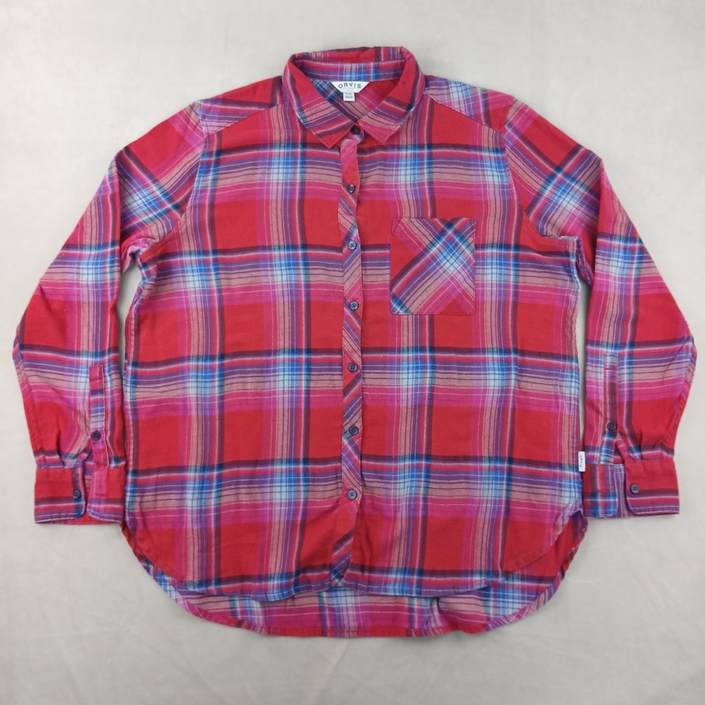 Orvis XL Womens Shirt Flannel 23x27 Long Sleeve